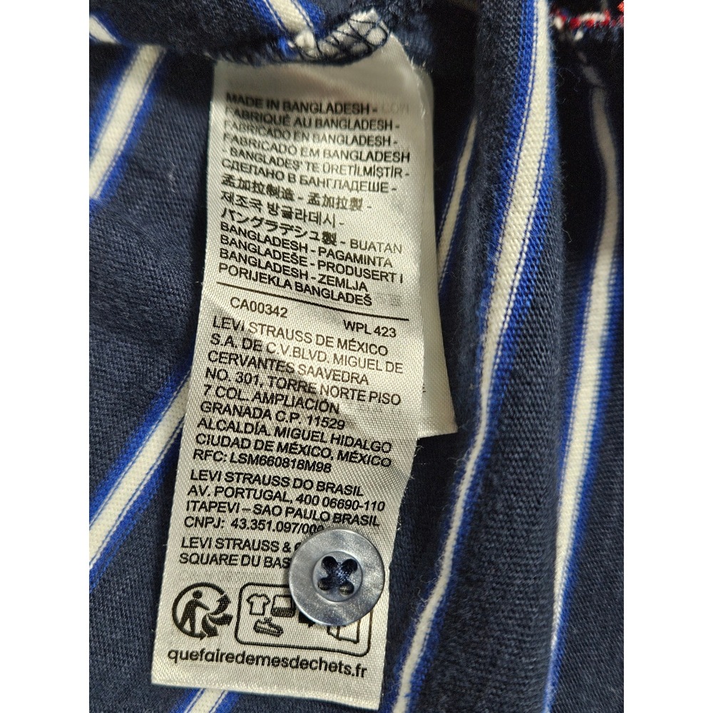 Levis Mens XXL Relaxed Fit Striped Polo Shirt Navy Blue White‎ 00308-0000 - Picture 6 of 10